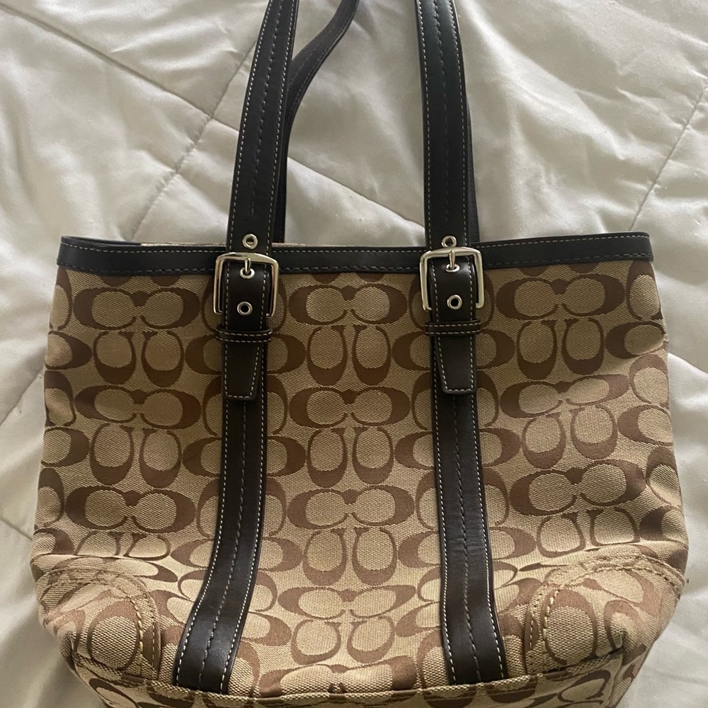 Coach Tote Canvas/Leather - Picture 3 of 10
